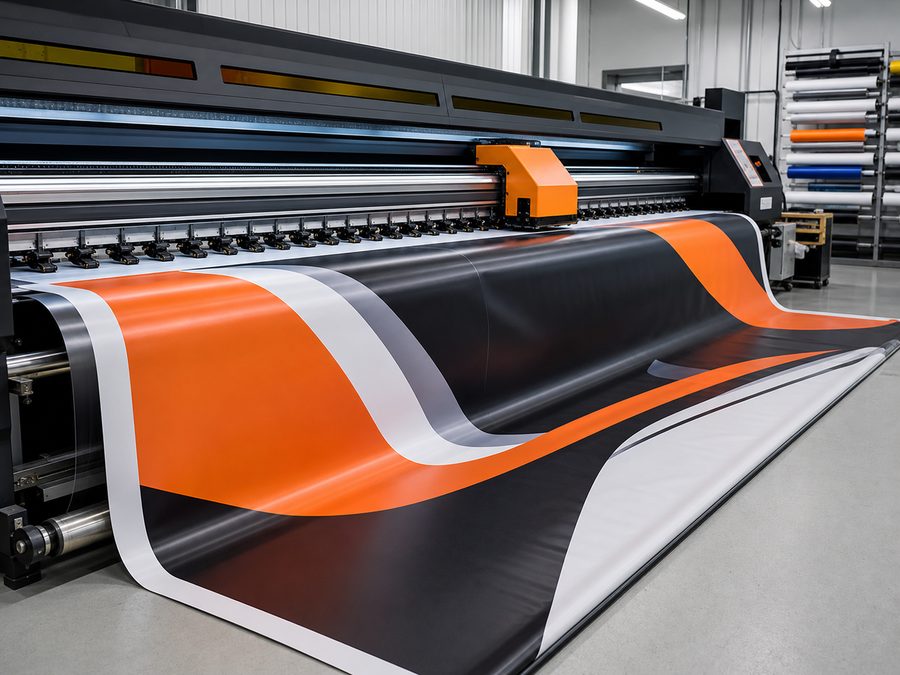 Produção de lona e impressão de grande formato